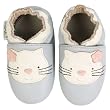 Momo Baby Soft Sole Baby Shoes - Kitty Misty Blue