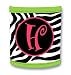 Koozie Pink Zebra Monogram H