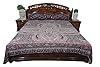 Mogul Boho Pashmina Bedspread Blanket Indian Bedspread Red Black Paisley Design Sofa Throw