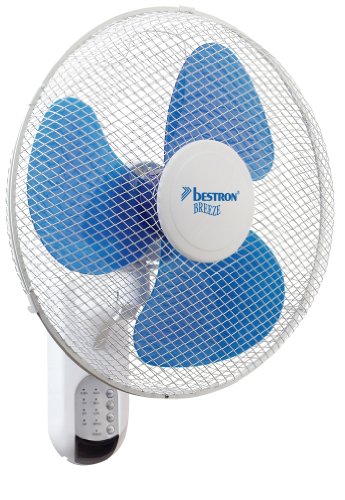 Bestron DWF40REM Ventilateur Mural Panier avec Télécommande 40 cm Blanc / Bleu