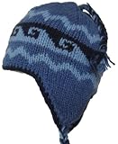 Wool Chullo Fleece Lined Ski Cap Snowboard Toque with Ear Flaps Knit Beanie Sherpa