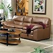 Santa Monica Feather Pillow Top Leather Sofa By Coaster Furniture