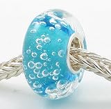 Glass European Turquoise Hawaii Ocean with Bubble Water Park Murano Bead