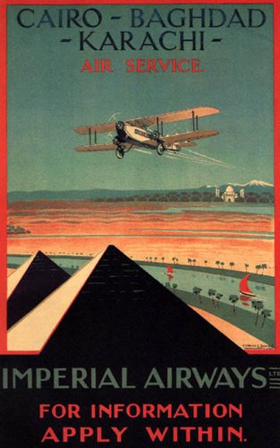 AIRPLANE AIR SERVICE CAIRO BAGHDAD KARACHI IMPERIAL AIRWAYS EGYPT PLANE VINTAGE POSTER REPRO AIRPLANE AIR SERVICE CAIRO BAGHDAD KARACHI IMPERIAL AIRWAYS EGYPT PLANE VINTAGE POSTER REPRO