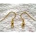 50 Gold Plated Earrings Fish Hook Wires Ball 22 Gauge