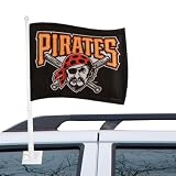 MLB Pittsburgh Pirates 11" x 15" Black Car Flag