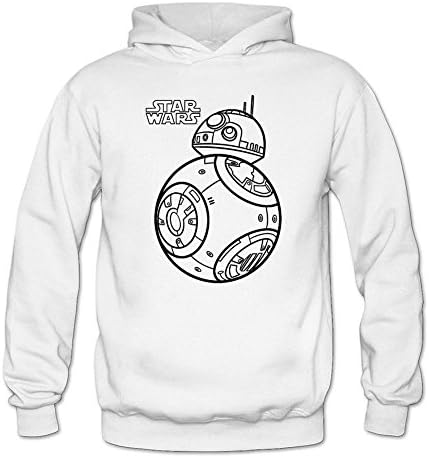 Fokiyo Custom Womens Star Wars BB-8 Pullover Hoodie White XXL