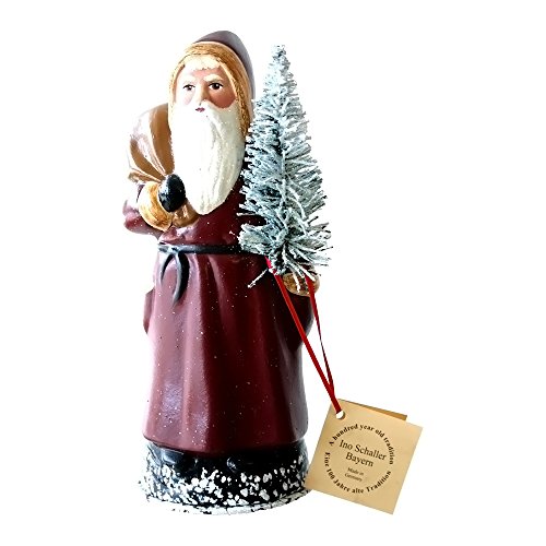 Alexander Taron Home Seasonal Décorative Accessories Schaller – Santa w Old Coat – 8″H x 3.5″W x 3.5″D
