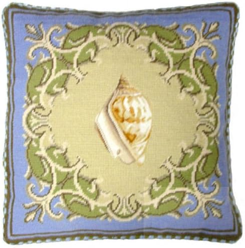 Shell Tonna Needlepoint Toss Pillow