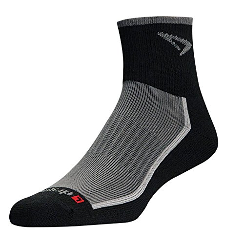Drymax Trail Running 1/4 Crew High Turn Down Socks (Grey Black, M)