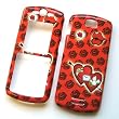 Motorola SLVR L7c Snap On Protector Hard Case Image Cover Red Hearts with Kisses 76