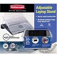 Rubbermaid® Office Solutions Adjustable Laptop Stand & 2-Port 2.0 USB/Power Outlet Hub