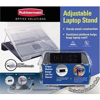 Set A Shopping Price Drop Alert For Rubbermaid® Office Solutions Adjustable Laptop Stand & 2-Port 2.0 USB/Power Outlet Hub