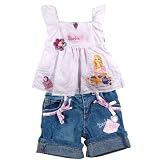 Barbie - Apparel - White Top and Denim Shorts Set Size 6