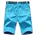 M.K.JIN.SI Men's Summer Slim Fit Flat Front Belted Week-End Twill Shorts Quick-Dry