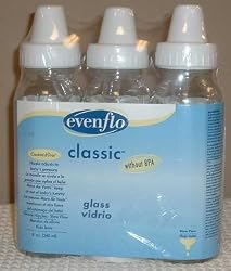 Evenflo 3 Pack Classic Glass Bottle, 8-Ounce