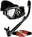 Cressi Panoramic Wide View Mask with Dry Snorkel Set, All Black