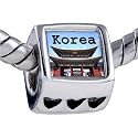 Gold Landmark Korea Temple Photo Heart European Charm Bead Bracelets - Pandora & Bracelet Compatible