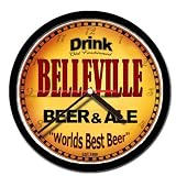 BELLEVILLE beer and ale cerveza wall clock
