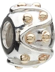 Authentic Chamilia Silver & 14k YG Mixed Dots Charm KD-16