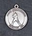 Men's Baseball Sterling Silver Round Medal 18 Chain (Malhame 4976-0)