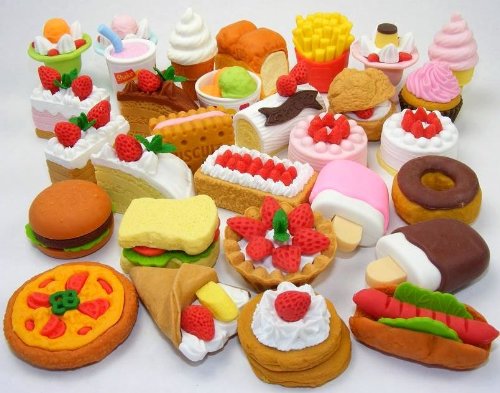10 Assorted FOOD CAKE DESSERT Japanese Erasers IWAKO