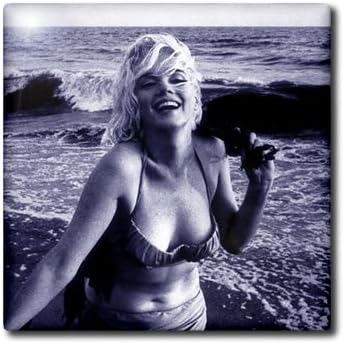 3dRose ct_107190_4 Marilyn Monroe at The Beach Ceramic Tile, 12-Inch