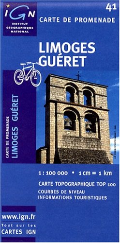 City Travel Guides Discounted  Books : IGN Top 100 Map 41 ~ Limoges / Gueret