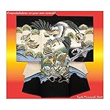 お宮参り着物 正絹の男の子用産着(初着)「黒地、鷹と兜」IBU710