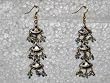 Birthday Gift-Women's 2 Antique Dark Blue Silver Finish Dangling Earrings (Brand New) Free Shipping