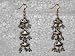 Birthday Gift-women's 2 Antique Dark Blue Silver Finish Dangling Earrings