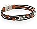 Brown Orange Leather Rope Wrist Bracelet, Unisex and Casual, with Stainless Steel Clasp, By Regetta Jewelry
