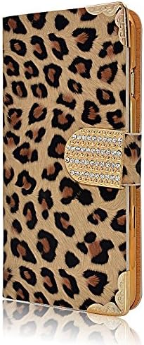 Samsung Galaxy S3 Case, doopoo TM Multipurpose Bling Leopard Glitter Sparkle Crystal Rhinestone Pu Leather Wallet with Id Card Holders Hard Protective Cover Case for Samsung Galaxy S3 (Samsung Galaxy S3, Brown)