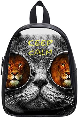 Funny Cat Sunglasses Keep Calm Lions Cool School Bag & Backpack Black