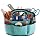 Find It Supply Caddy, 8.75 x 12 Inches, Canvas, 6 Pockets, 6 Compartments, 10 Storage Loops, Teal (FT07202)