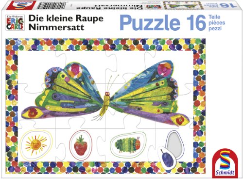 Schmidt Spiele 55508 - Die kleine Raupe Nimmersattt, Lernpuzzle, Farben, 16 Teile Preisvergleich