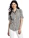 Jones New York Women’s Twill Tape Roll Sleeve Shirt