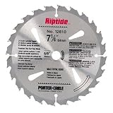 Porter Cable 12810-10 Riptide 7-1/4-Inch 24 Tooth ATB Thin Kerf Crosscutting and Ripping Saw Blade with 5/8-Inch and Diamond Knockout Arbor