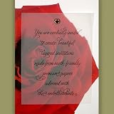 Printable DIY Invitations Kit - Premium 100% Recycled Red Rose with Ruby Crystal Brad (10 count)