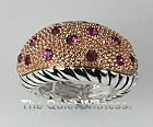 6030218 Stunning Pave Stretch Ring Adjustable Sizes 6 - 8 David Yurman Inspired Rhodium Plated CZ Stones