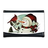 Artsmith, Inc. Mini Wallet Christmas Snowman Wearing Scarf with Cardinal