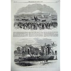 Kunst 1867 Rettungsboote Penzance-Wrack-Dampf Metis Woolwich