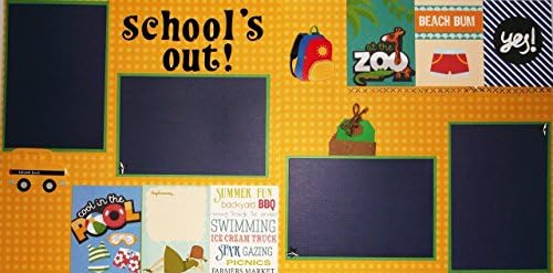 School's Out Dimensional Scrapbook Pages (2) Premade Papers for Album