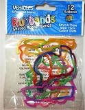 Rubbands Silly Bandz sytled rubber bands Vehicles pack of 12 Rubbands Silly Bandz sytled rubber bands Vehicles pack of 12