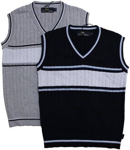 Viero Richi Little Boys V-neck Striped Sweater Vest - More Colors Available
