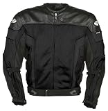 Joe Rocket Reactor 2.0 Mens Sport Mesh Leather Motorcycle Jacket Black/Black/Black/Gunmetal L