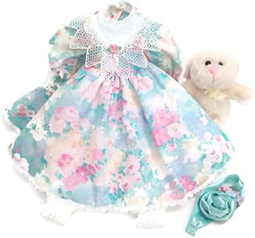 18" Designer Spring Doll Dress Bundle (4 pcs) with Plush Bunny, Headband and Panties