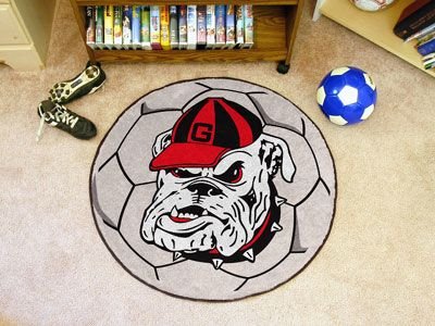 Buy Georgia Bulldogs NCAA Soccer Ball Round Floor Mat (29) Bulldog Logo by Fan Mats