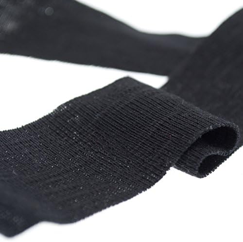 Knit Bias Binding Made of Black Slub Jersey Rib 1 1/4" Wide (20 Yards)