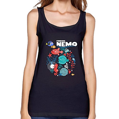 Anskan Women's Finding Nemo Cute Fish Poster Tank Top L Black
